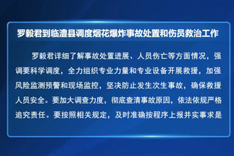 羅毅君到臨澧縣調(diào)度煙花爆炸事故處置和傷員救治工作