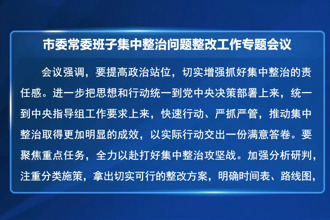 羅毅君主持召開市委常委班子集中整治問題整改工作專題會議 周振宇出席會議